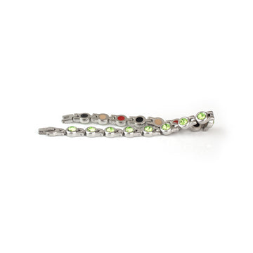 Myrtle - Negative Ion Bracelet, Stainless Steel with Green Swarovski Crystals